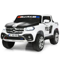 Licensed Mercedes Benz X Class RC 2-Seater Kids Police Car with Trunk - 12V