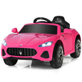 Licensed Pink Maserati GranCabrio 12V Ride On Car with Remote Control and Lights for Kids