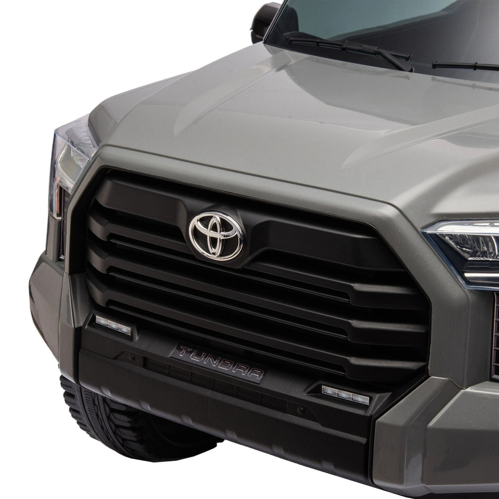 Licensed Toyota Tundra Grey 12V Kids Ride On Pickup Truck with 3 Speeds and Dual Motors