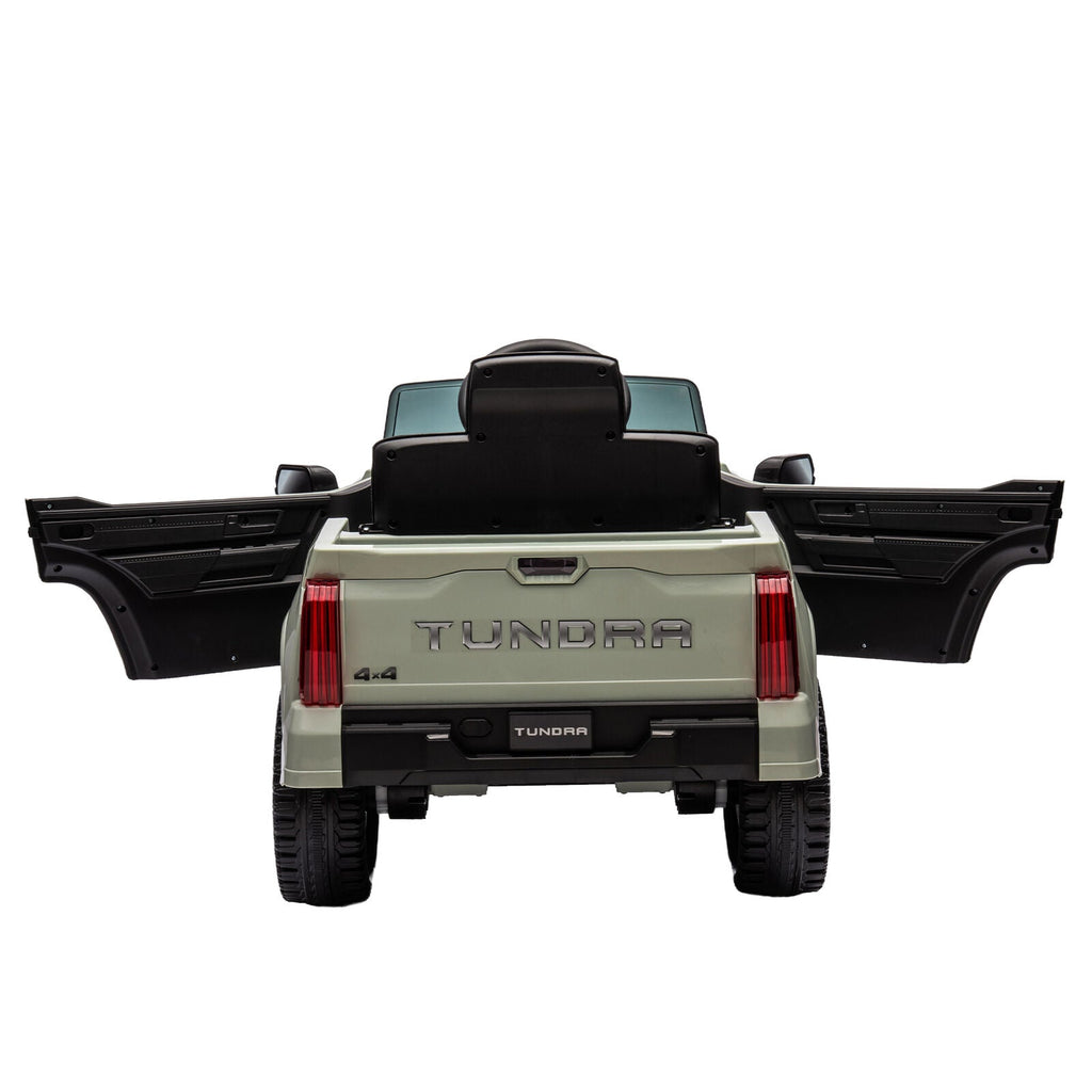 Licensed Toyota Tundra Olive 12V Kids Ride On Pickup Truck with 3 Speeds and Dual Motors