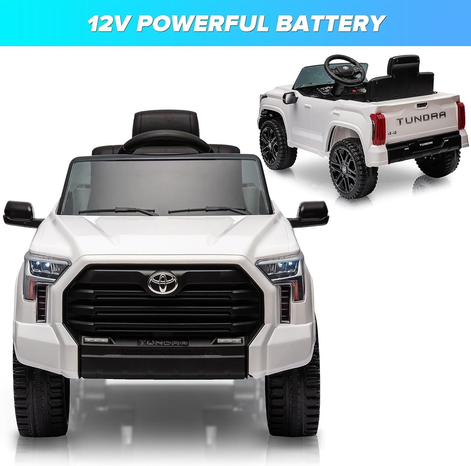 Licensed Toyota Tundra Pickup 12V Battery Powered Ride-On Truck for Kids