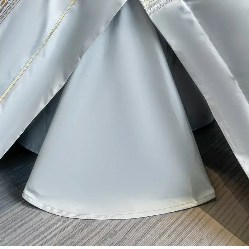Light blue egyptian cotton embroidery duvet cover bedding set bedroom