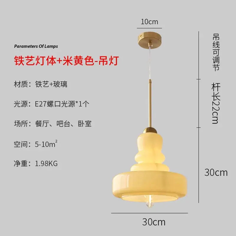Lime green glass gourd pendant lights for kitchen dining room