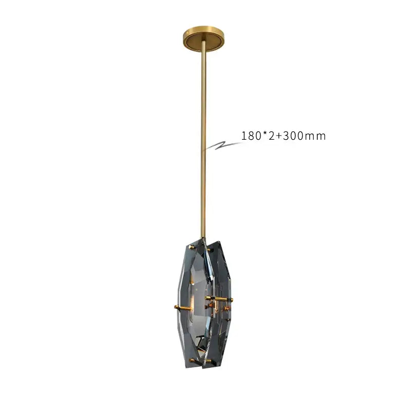 Luxe faceted gold crystal glass pendant lamp for kitchen bedroom