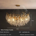 Luxe gold crystal branch pendant light living room chandelier