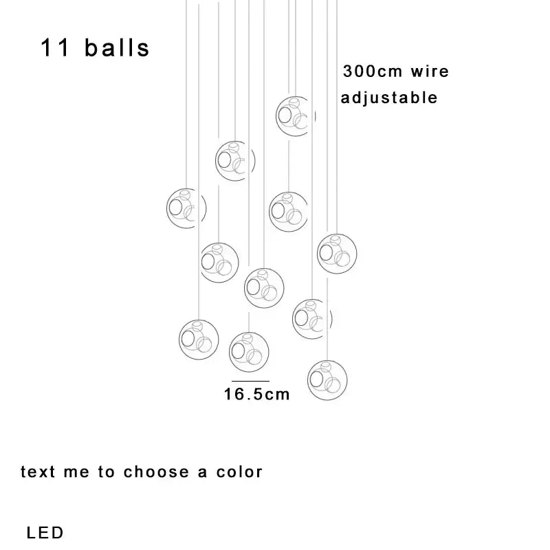 Luxury amber glass sphere pendant light dining room dimmable led