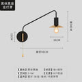 Luxury black & gold swing arm wall lamp bedroom reading light
