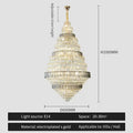 Luxury blue & clear crystal headlight chandelier – villa dining room