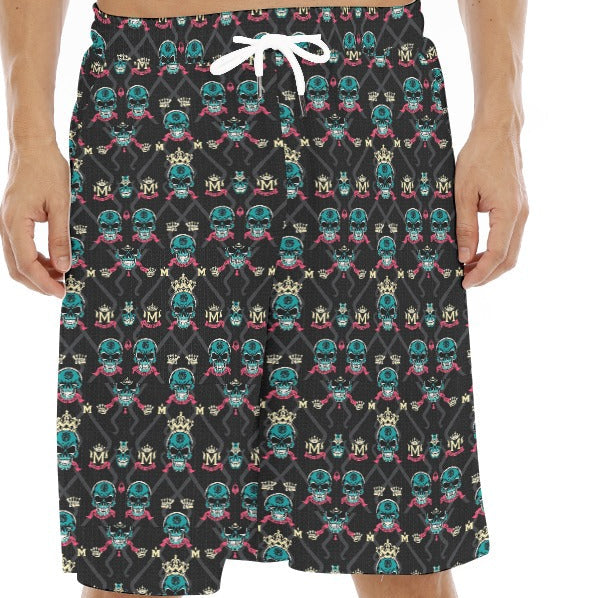 Munsieur Luxury Casual Men's Shorts with Skull Pattern