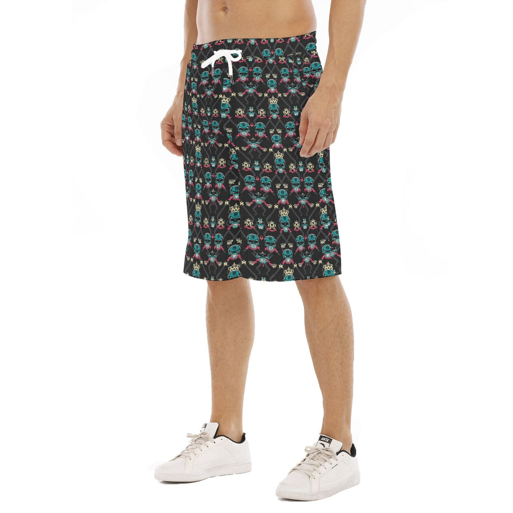 Munsieur Luxury Casual Men's Shorts with Skull Pattern