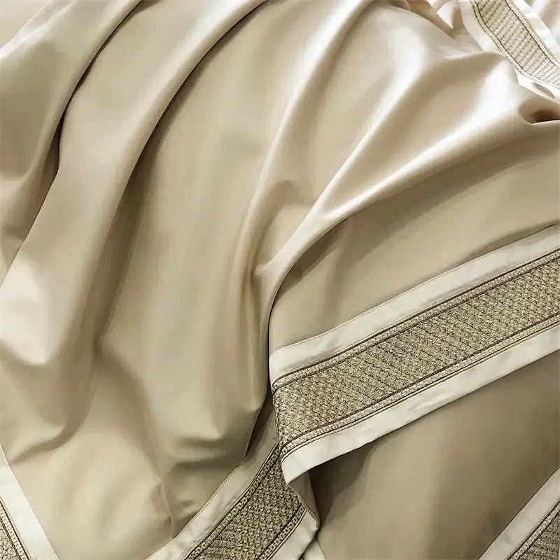 Luxury cream & gold 1000tc luxury embroidery bedding set bedroom