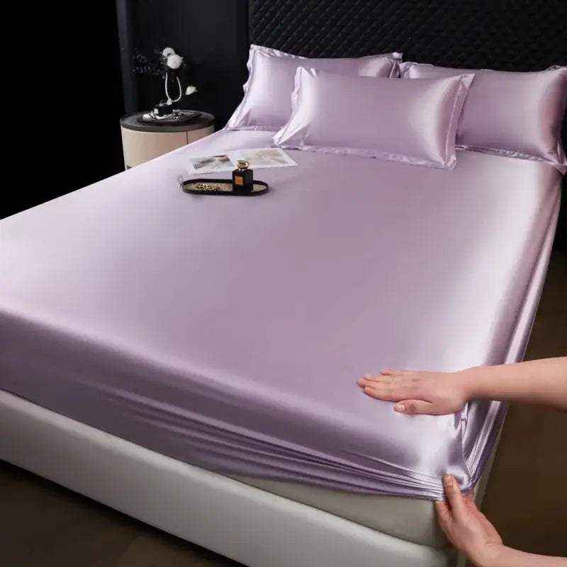 Luxury cream mulberry silk fitted sheet set – bedroom bed linen