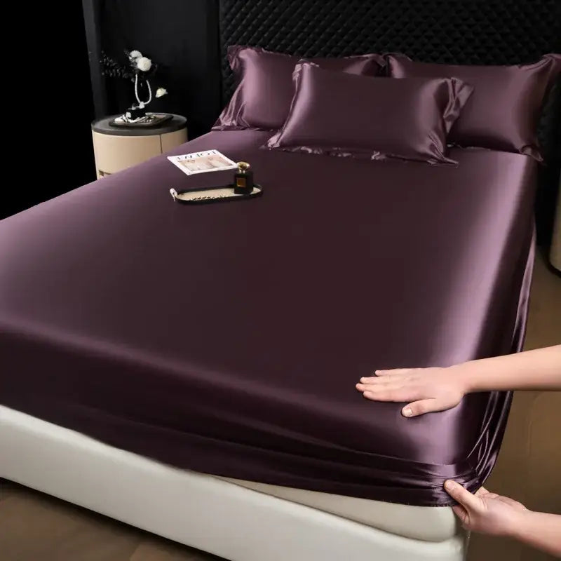 Luxury cream mulberry silk fitted sheet set – bedroom bed linen