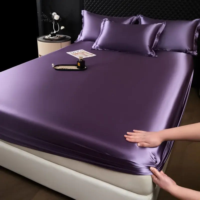Luxury cream mulberry silk fitted sheet set – bedroom bed linen
