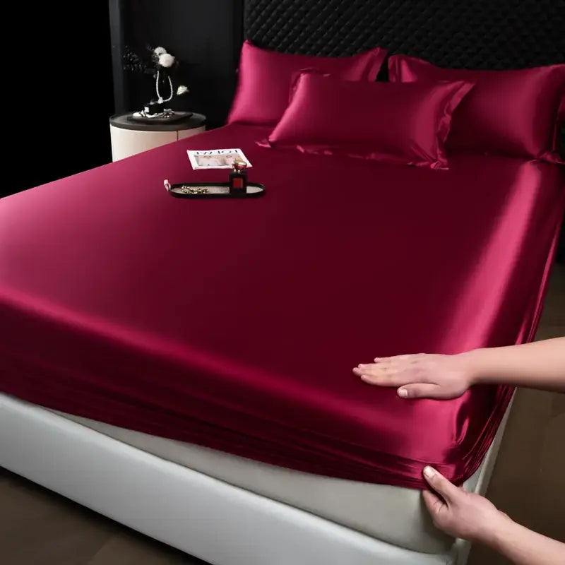 Luxury cream mulberry silk fitted sheet set – bedroom bed linen