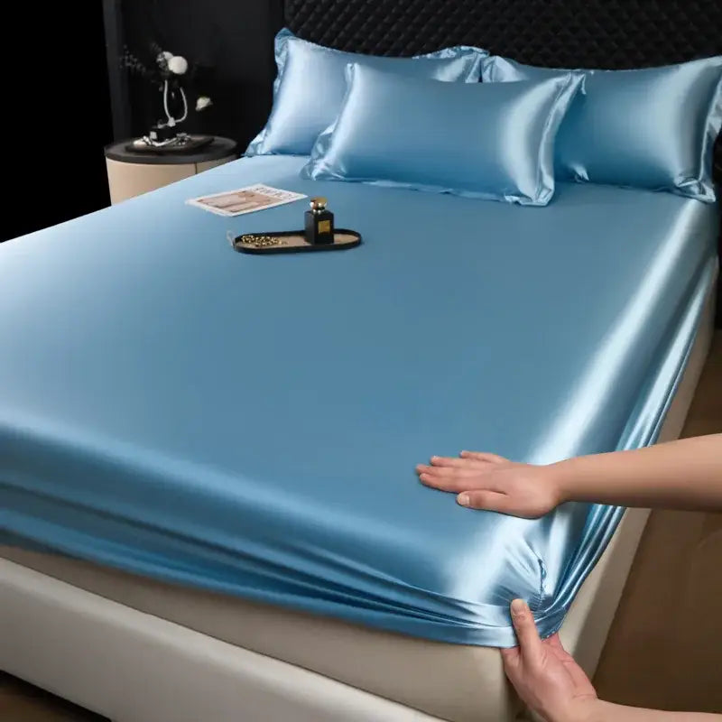Luxury cream mulberry silk fitted sheet set – bedroom bed linen