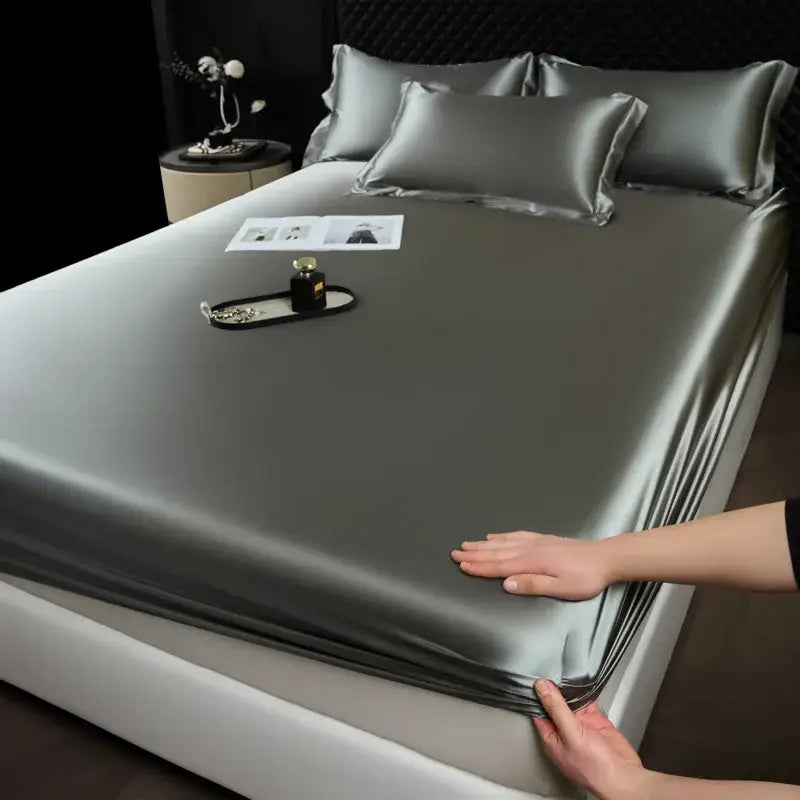 Luxury cream mulberry silk fitted sheet set – bedroom bed linen