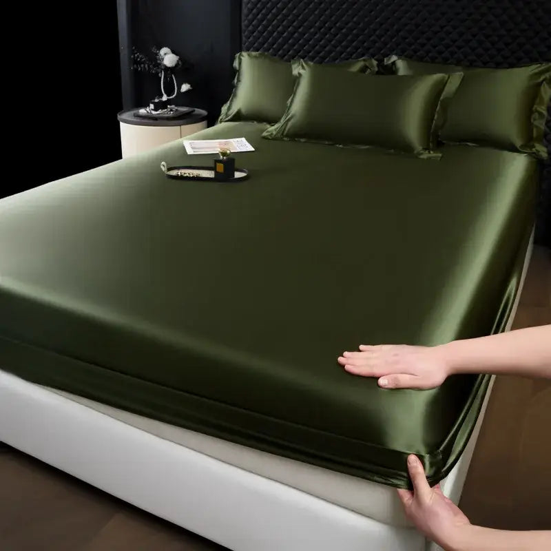 Luxury cream mulberry silk fitted sheet set – bedroom bed linen
