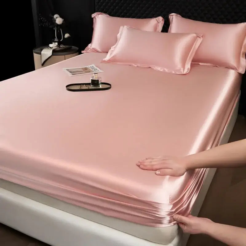 Luxury cream mulberry silk fitted sheet set – bedroom bed linen