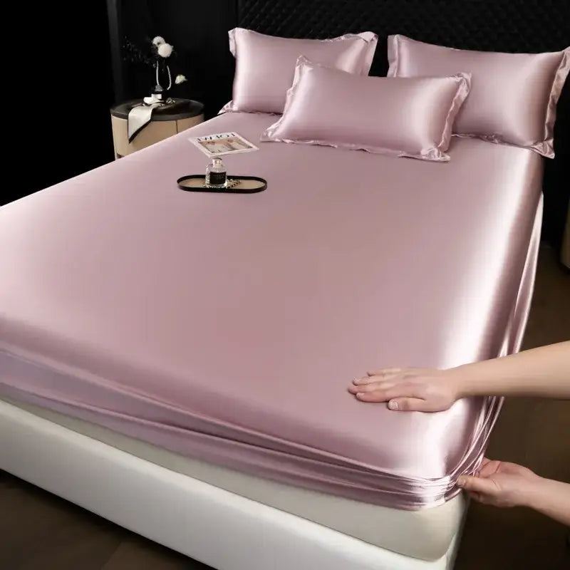 Luxury cream mulberry silk fitted sheet set – bedroom bed linen