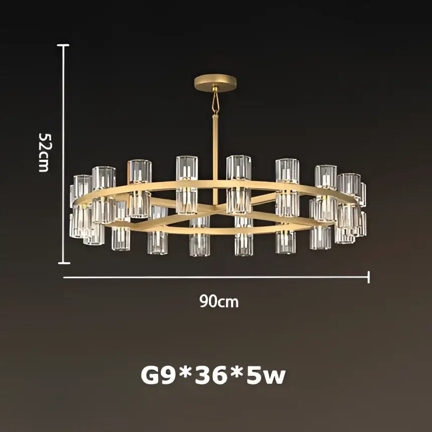 Luxury crystal black gold pendant light living room chandelier