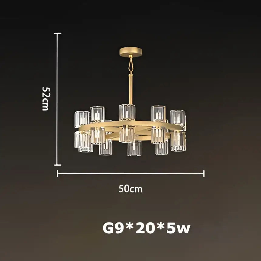 Luxury crystal black gold pendant light living room chandelier
