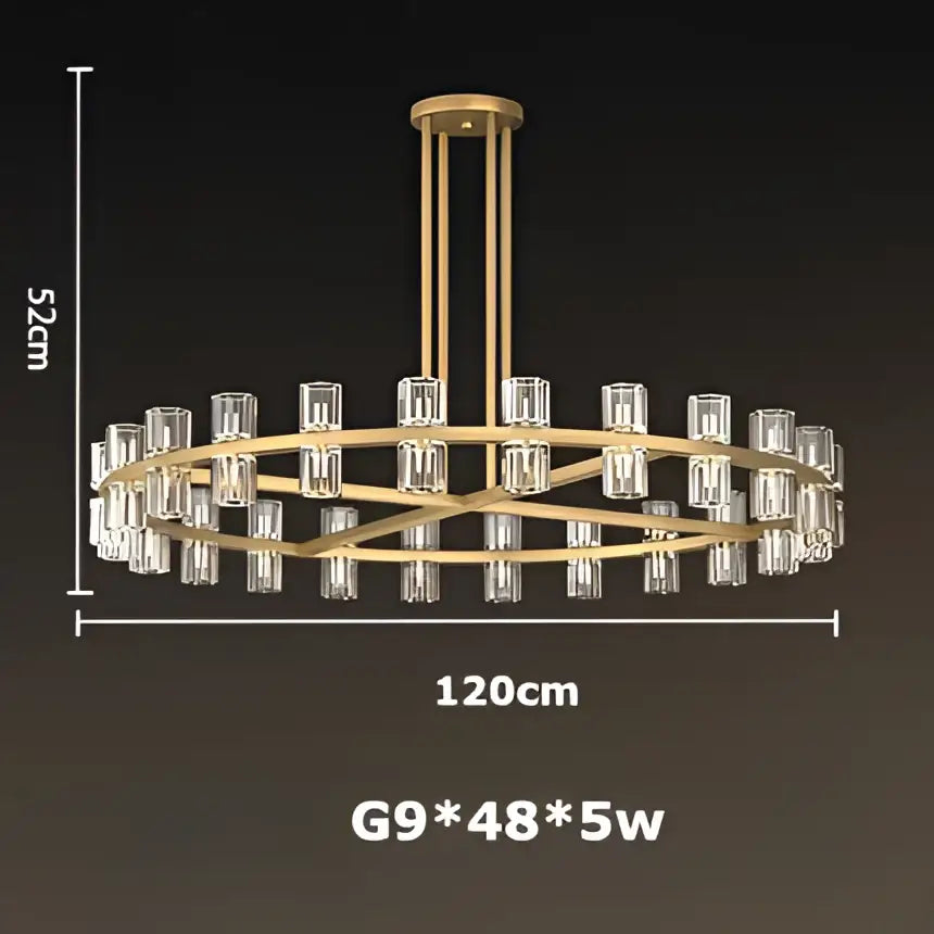 Luxury crystal black gold pendant light living room chandelier