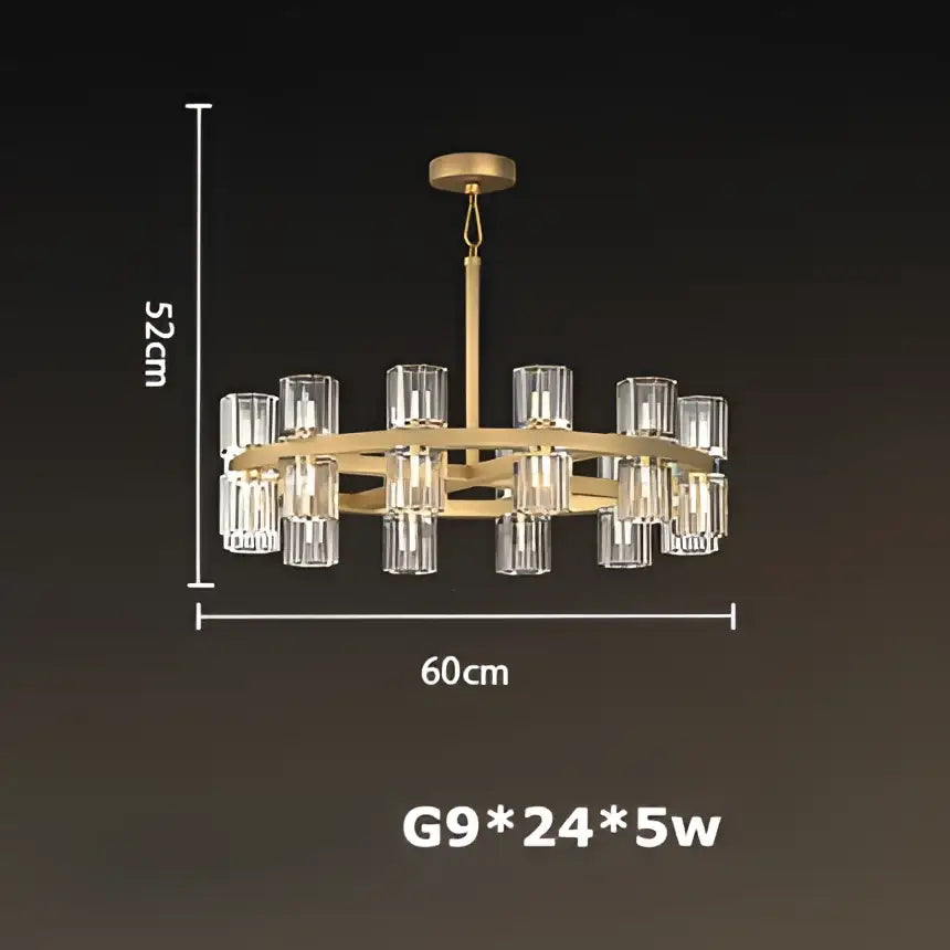 Luxury crystal black gold pendant light living room chandelier
