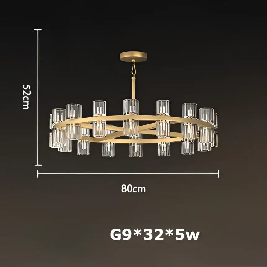 Luxury crystal black gold pendant light living room chandelier