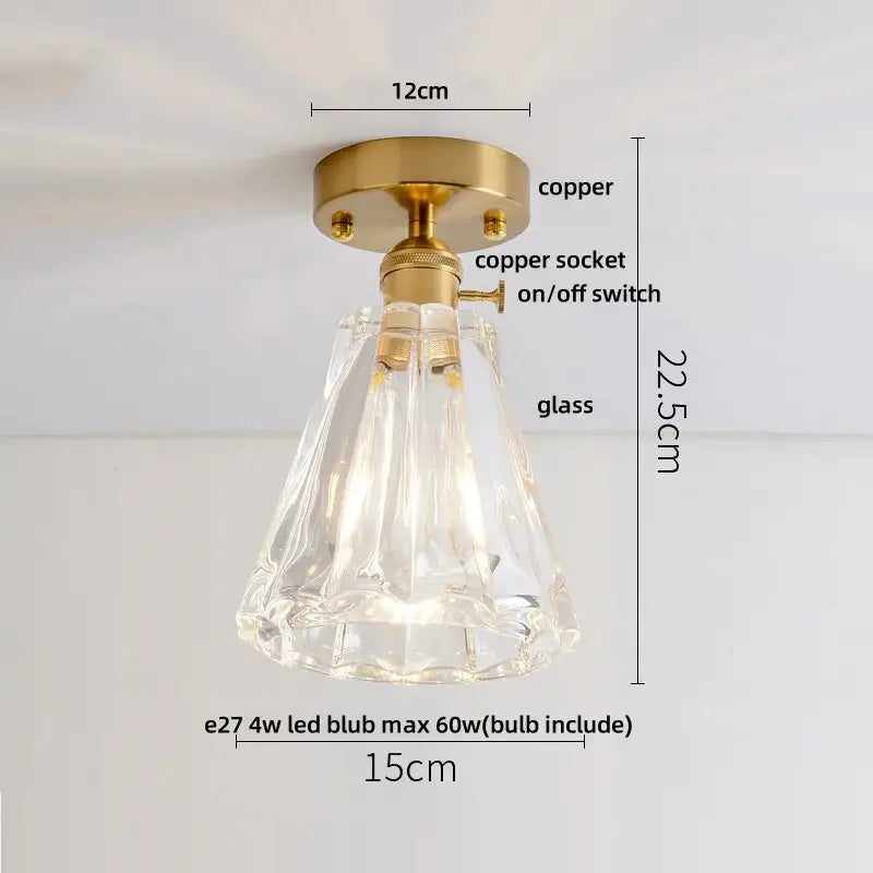 Luxury crystal brass ceiling lamp for living room decorbites glass grid