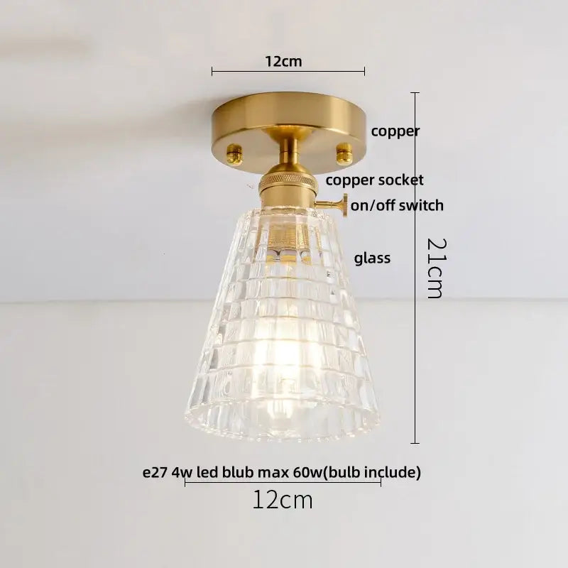 Luxury crystal brass ceiling lamp for living room decorbites glass grid