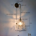 Luxury crystal copper led wall sconce for bedroom lighting