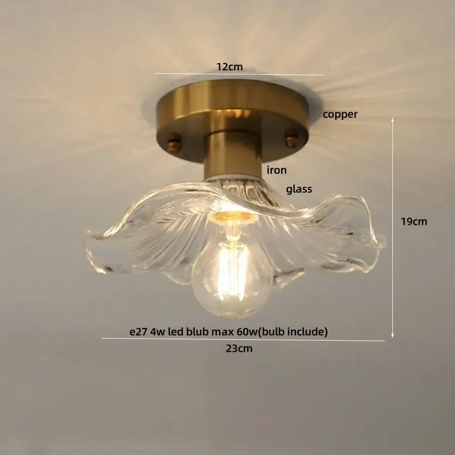 Luxury crystal glass ceiling light bedroom brass teardrop decor