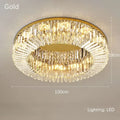 Luxury crystal gold led ring ceiling light dining room chandelier