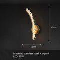 Luxury crystal gold metal wall sconce for living room warm glow