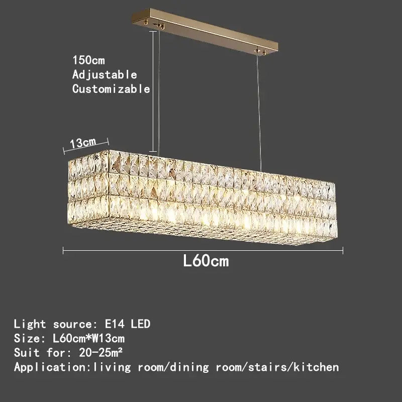 Luxury gold crystal circle pendant chandelier dining room lighting