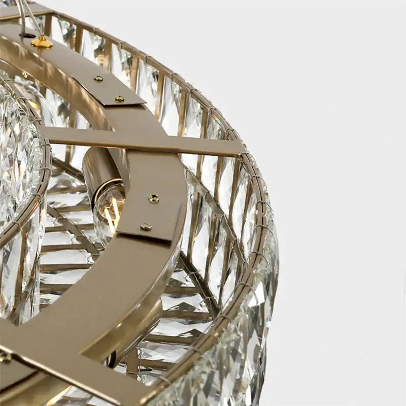 Luxury gold crystal circle pendant chandelier dining room lighting