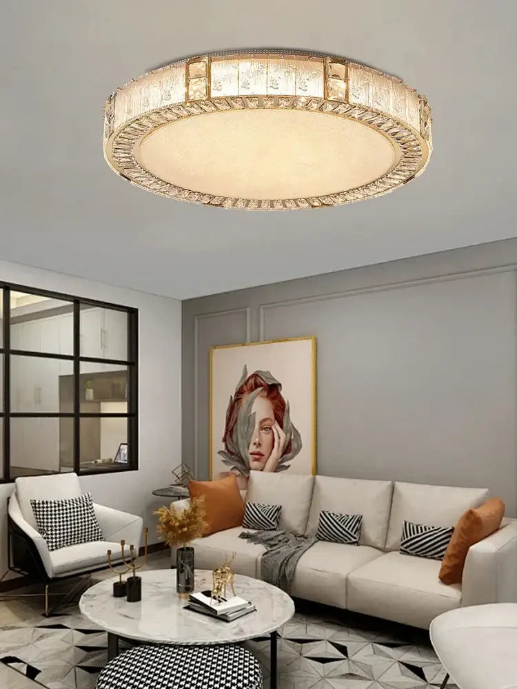 Luxury gold crystal glass luxury ceiling light living room chandelier