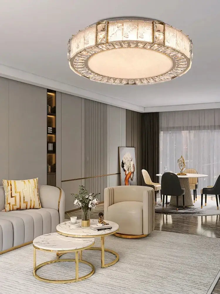 Luxury gold crystal glass luxury ceiling light living room chandelier