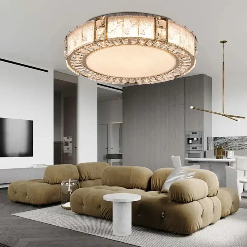 Luxury gold crystal glass luxury ceiling light living room chandelier