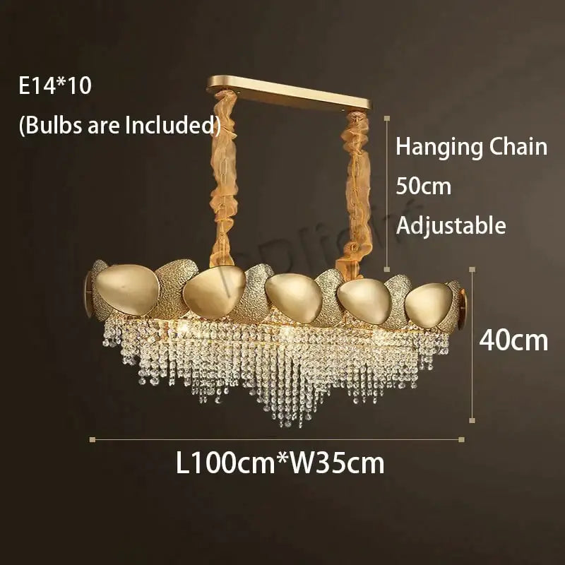 Luxury gold crystal led ceiling chandelier for living room