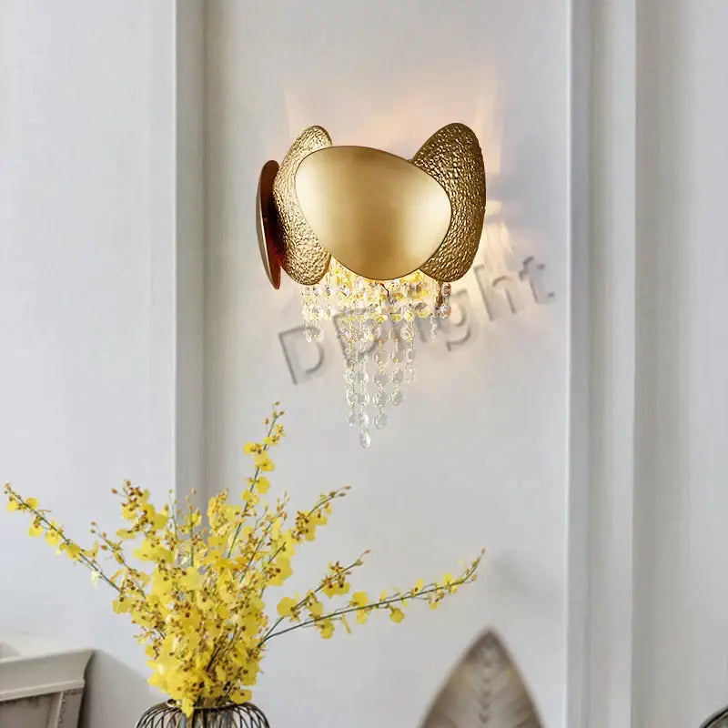 Luxury gold crystal led ceiling chandelier for living room