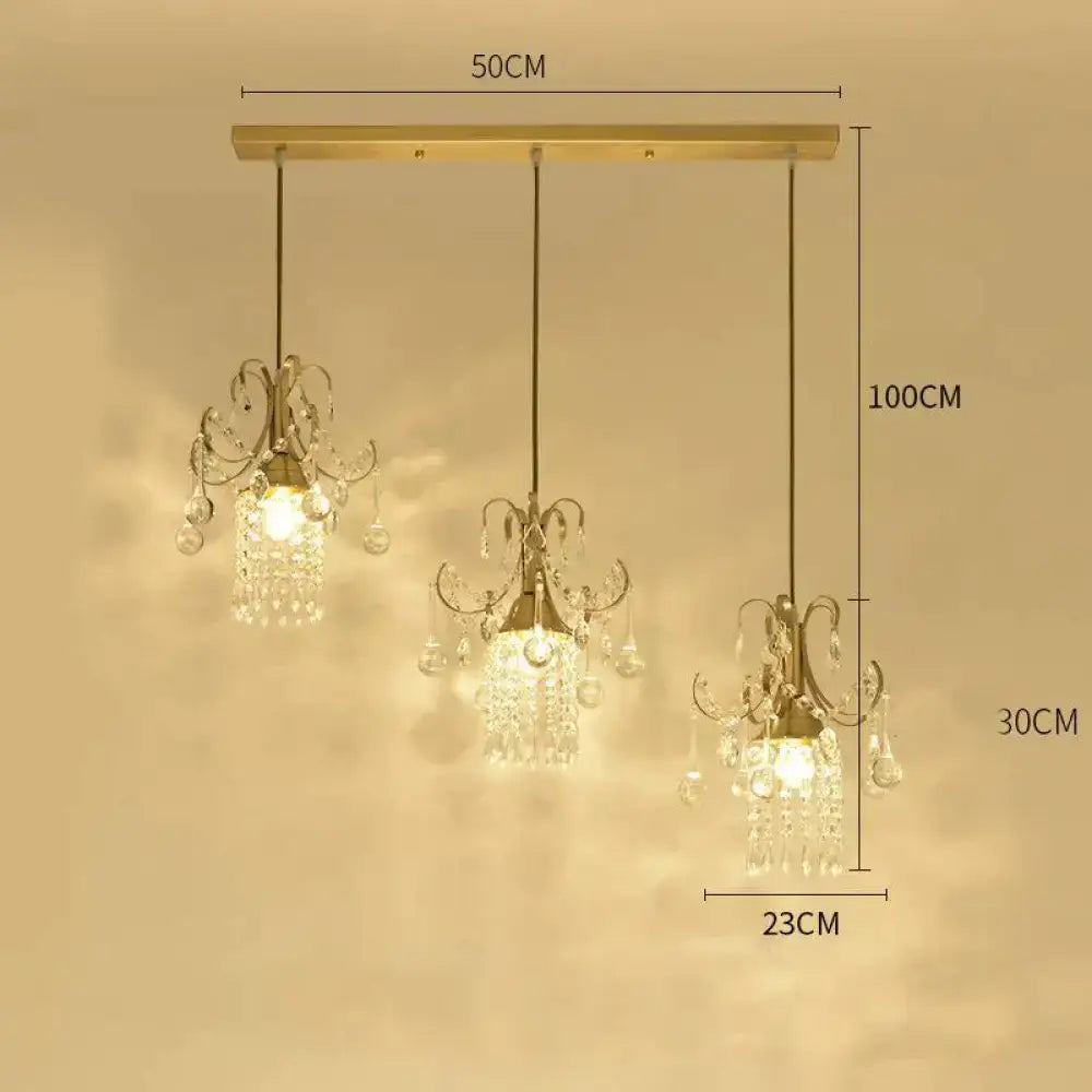 Luxury gold crystal pendant light dining room single head chandelier
