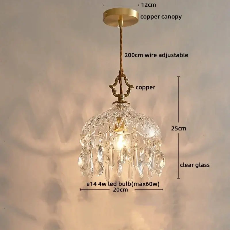 Luxury gold twisted cord crystal glass led wall sconce stair light