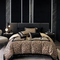 Luxury leopard print lyocell cotton bedding set bedroom satin finish