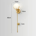 Luxury marble & copper wall lamp – bedroom gold glass sconce