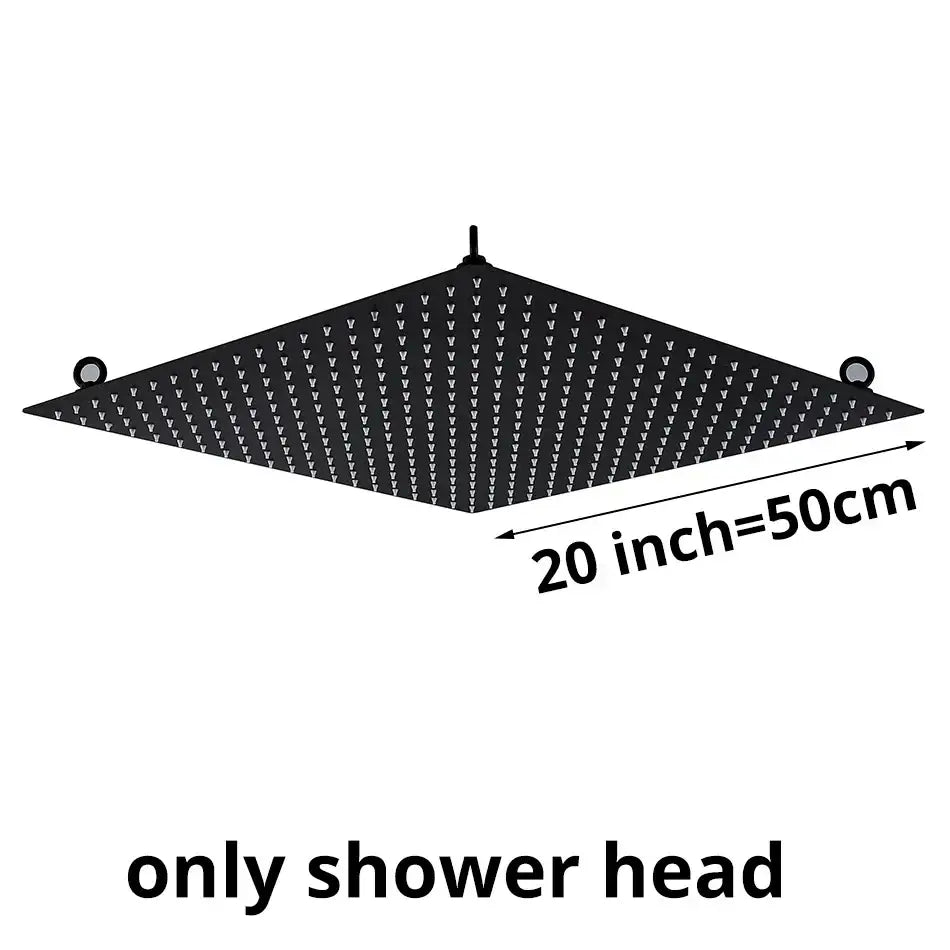 Luxury matte black rainfall shower head bathroom experience