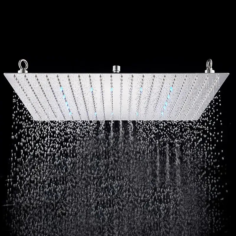 Luxury matte black rainfall shower head bathroom experience