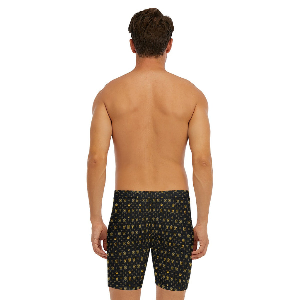Munsieur Luxury Men's Boxer Briefs with Gold Pattern