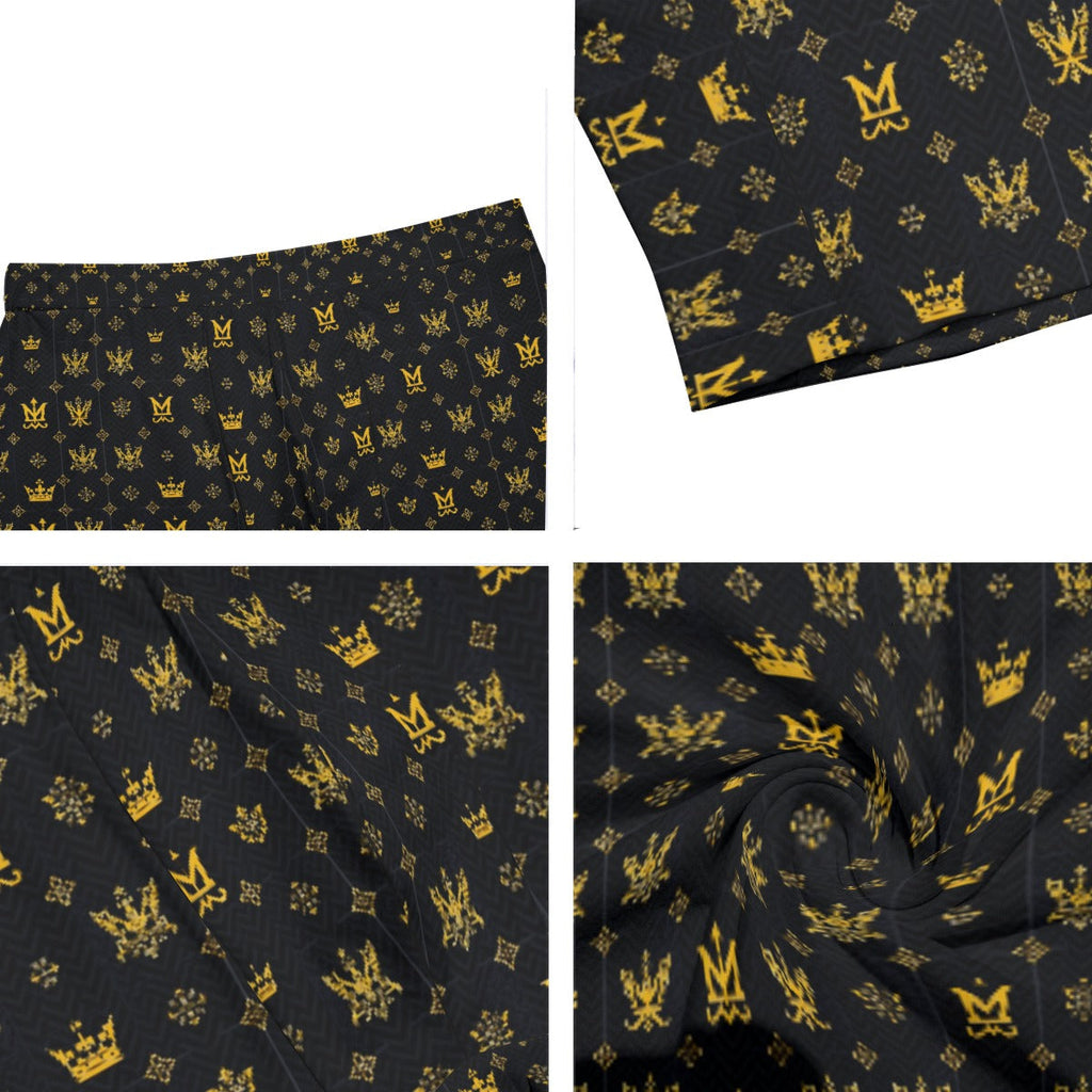 Munsieur Luxury Men's Boxer Briefs with Gold Pattern